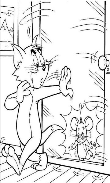 kolorowanka Tom i Jerry malowanka do wydruku z bajki dla dzieci, do pokolorowania kredkami, obrazek nr 54